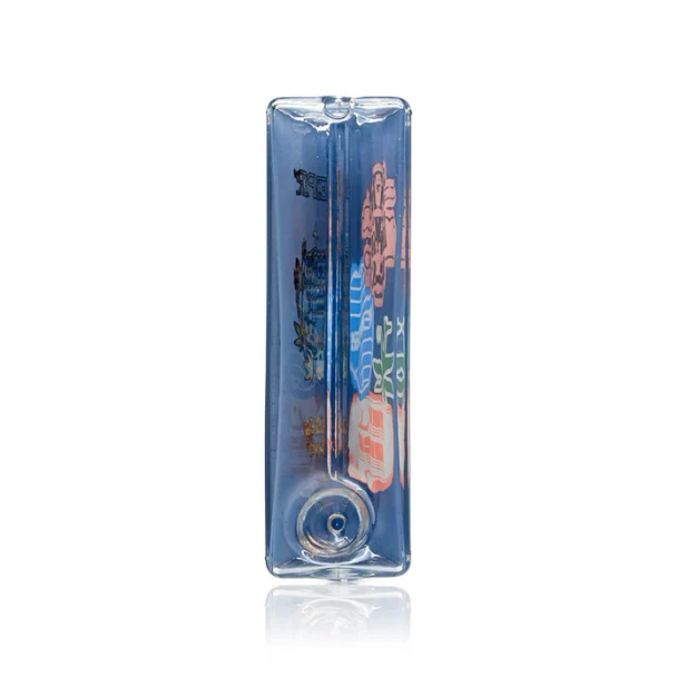 Compact Hemper Mile High glass hand pipe displayed from an alternate product angle on white