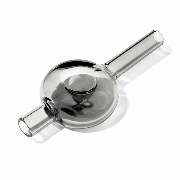 Charcoal NWTN Bolla glass hand pipe featuring a smoke gray borosilicate glass body and straight mouthpiece.