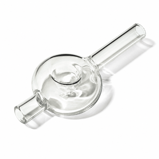 Clear NWTN Bolla glass hand pipe showcasing transparent borosilicate glass with a rounded bowl and straight stem.