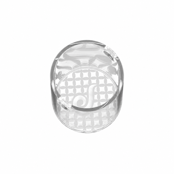 Dr. Dabber Switch GO Sapphire Plus Insert top view showing clear cylindrical walls and patterned base