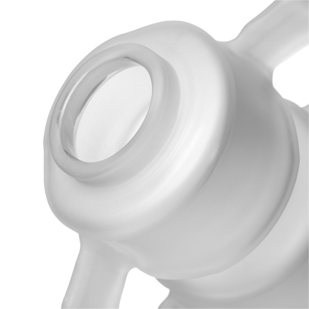 Close-up of the frosted glass opening and rounded spinal section on the MJ Arsenal Skele-Tube Spine Bong