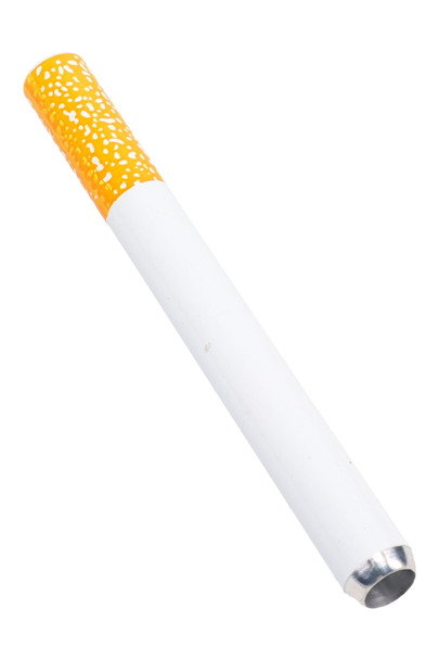 wholesale stealth cigarette bat for large dugouts, close detail of speckled filter and metal bowl, 3-inch.