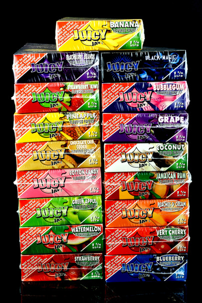 24 ct Juicy Jay’s 1 ¼ Flavored Rolling Papers Display – RPJJ