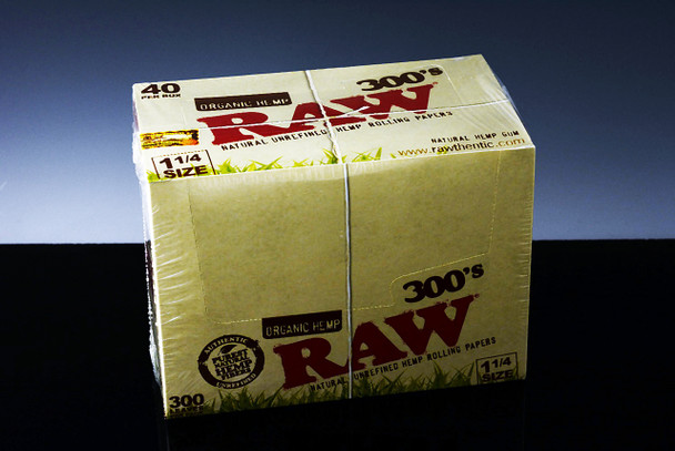 40ct Raw 300's Rolling Papers Organic 1 1/4 Display - RP150