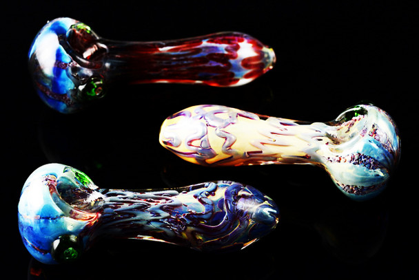 Unique Color Changing Fumed Glass Pipe - P662