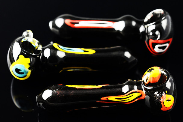 Black Frit Glass Pipe - P875