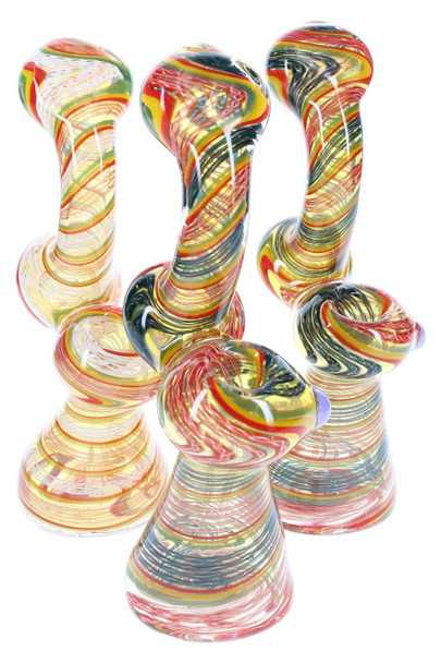 8" Large Color Changing Sherlock Rasta Bubbler - B0592