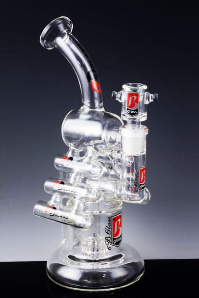 Glass on Glass Recycler Water Pipe with Matrix Perc - WP800