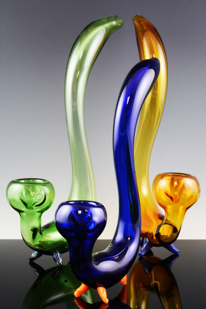 (US Made) Large Stand Up Sherlock Glass Pipe - P1072