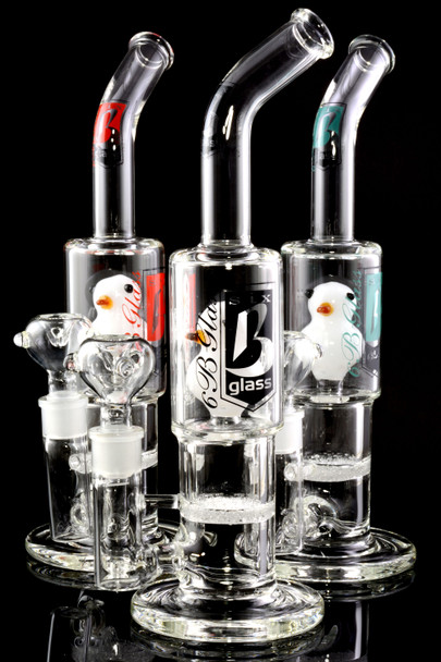 (Mix) Thick Medium Stemless GoG Water Pipe with Character and Gravel Percs - WP925