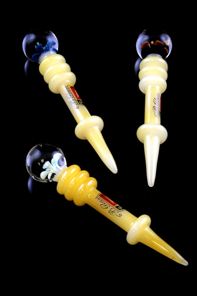 Colored Glass Flower Marble Wand Dab Tool - M0245