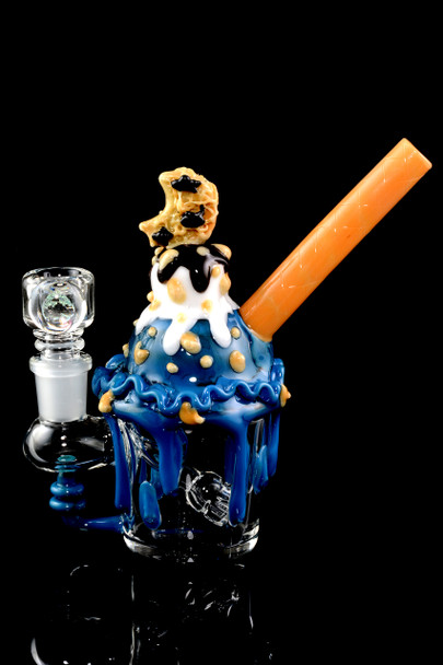 Empire Glassworks Cookie Monster Sundae rig with colorful sundae artwork for glass display cases