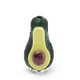 Standalone avocado attachment on white, front view showing 5" form and borosilicate texture—ideal wholesale glass add-on.