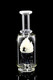 Clear borosilicate Peak attachment with iceberg scene and orca, plus matching penguin carb cap; UV-reactive art glass for smoke-shop wholesale.