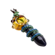 Empire Glassworks Dragon Sphere pipe side view with blue-green raised wrap details
