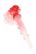Red and clear frit glass hammer bubbler with rounded chamber, long mouthpiece, and marble accents