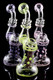 Medium Neon Striped Sherlock Glass Bubbler - B1137