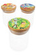 (Assorted) 3.5" Medium Glass Stash Jar – Bamboo Decal Lid – J0207
