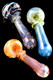 Thick Spiral Striped Color Changing Frit Glass Pipe - P2198