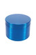 Blue 2.5" zinc alloy metal grinder closed, smooth lid detail for smoke shop accessory restock listings