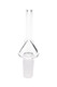 Clear 14.5 mm quartz dab straw nail, 3.25" tip with frosted male joint, front view on white; wholesale head-shop replacement part.