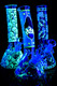 Small Glow in the Dark Glass on Glass Beaker Water Pipe - WP2232