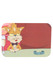 Small 7 x 5 metal rolling tray, cartoon cat BFF bracelet artwork, top-down—head-shop wholesale tray listing