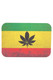 Compact 7 x 5 metal rolling tray with magnetic lid, rasta flag leaf design, flat-lay—ideal wholesale accessory