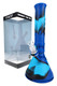 Blue and black 12" Eyce silicone beaker water pipe with clear retail box, ideal wholesale shelf display for smoke shops.