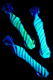 Glow in the Dark Frit Rasta Swirl Glass Chillum - C0280