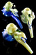 8" Large Thick Color Changing Silver Fumed Spiky Monster Glass Hammer Bubbler - B1237
