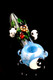 Wholesale glass spoon pipe, 4.5" US-made with two panda figures, bamboo leaves, and flower accent; angled three-quarter view on black backdrop.