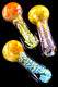 Thick Multicolor Striped Gold Fumed Color Changing Glass Pipe - P2470