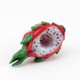 Dragon fruit themed borosilicate bowl for wholesale buyers, 14.5 mm male, red skin with raised green nubs, right profile on white.