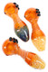 4.5" Thick Gold Fumed Striped Frit Glass Spoon Pipe – P2603