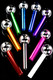 Assorted 4" US-made glass oil burner pipes in vivid rainbow stems—ideal wholesale smoke-shop restock.