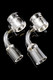 Pair of 90° thermal domeless quartz bangers with male joints; wholesale head-shop supply, twin double-wall buckets on black studio backdrop.