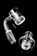 Domeless spinner quartz banger with spinner cap and two 6 mm beads, male joint variant on black studio backdrop, wholesale dab rig component.