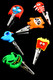 50 Count Jar of Silicone Character Alligator Clips - M0388