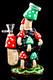 8.5" Small Skull Mushroom Glass on Glass Water Pipe with Honeycomb Perc - WP2794