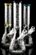 (US Made) Thick Sandblasted Glass on Glass Frosty Floral Beaker Water Pipe - WP2806