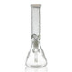 (US Made) Thick Sandblasted Glass on Glass Frosty Floral Beaker Water Pipe - WP2806