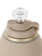 Clear ball carb cap seated on Desert silicone tether, top detail—retail smoke-shop accessory for better directional airflow.