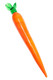 Wholesale 4-inch glass carrot-shaped dab tool, orange with green top, angled studio photo for smoke shop listings.