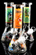 Small Glass on Glass R&M Glow in the Dark Beaker Water Pipe - WP2857