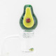 Avocadope glass spinner cap with matching avocado terp bead, wholesale head-shop accessory, 2.25" size, straight-on view on rig.