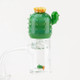Cactus spinner cap shown on a flat-top quartz banger with matching bead inside, green glass, head-shop wholesale accessory.