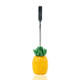 Wholesale novelty pineapple glass dabber upright, yellow borosilicate body with green crown, 4.5-inch front view