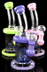 Small Neon GoG Net Striped Gold Fumed Water Pipe with Showerhead Perc - WP2876