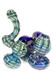 7" Silver Fumed Net Triple Chamber Sherlock Glass Bubbler - B1393